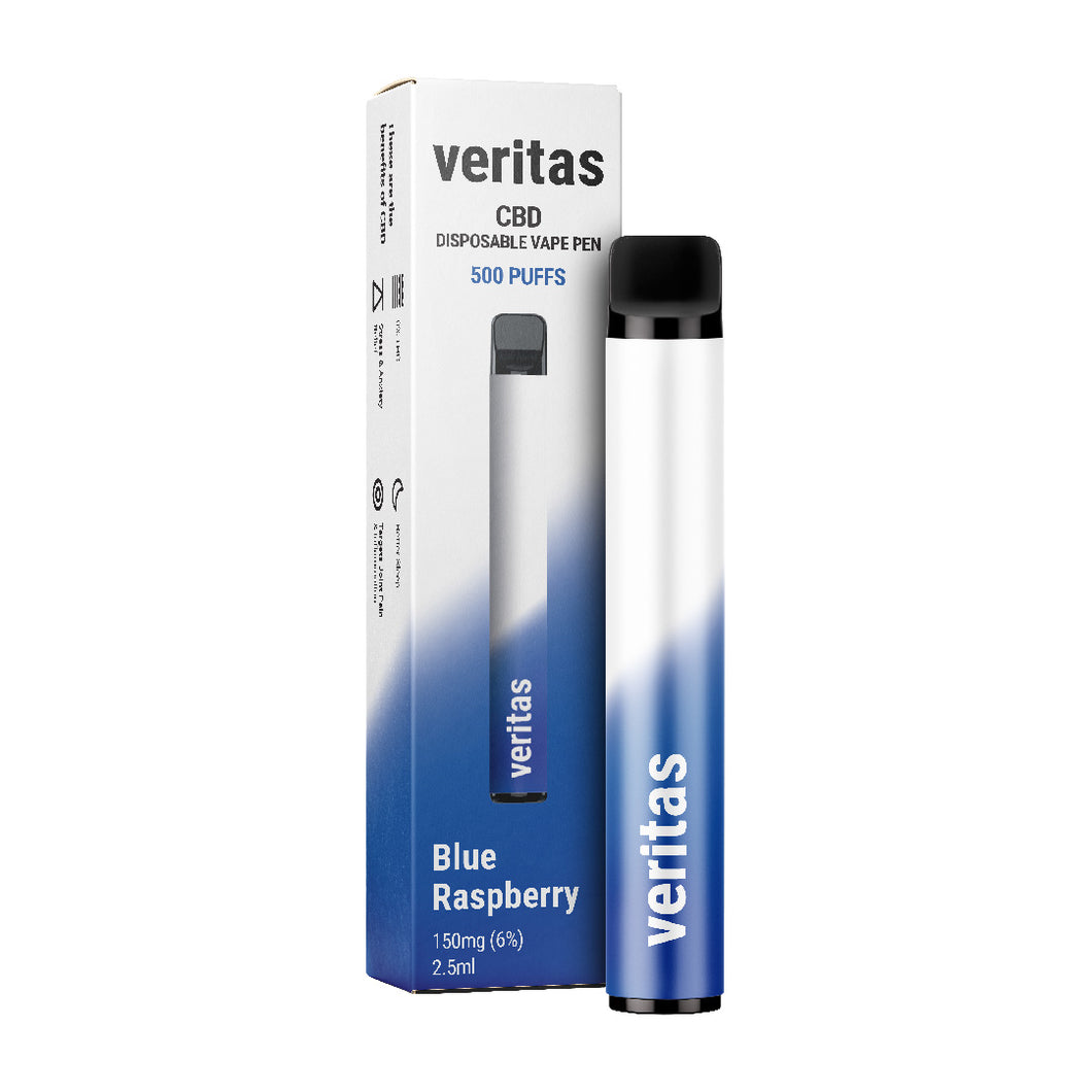 Veritas CBD Disposable Vape Pens - Blue Raspberry - 150mg CBD- 2.5ml